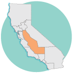 graphic image of california, San Joaquin Valley