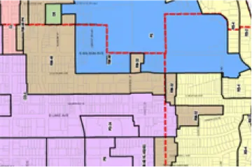 Drawing of district boundry lines