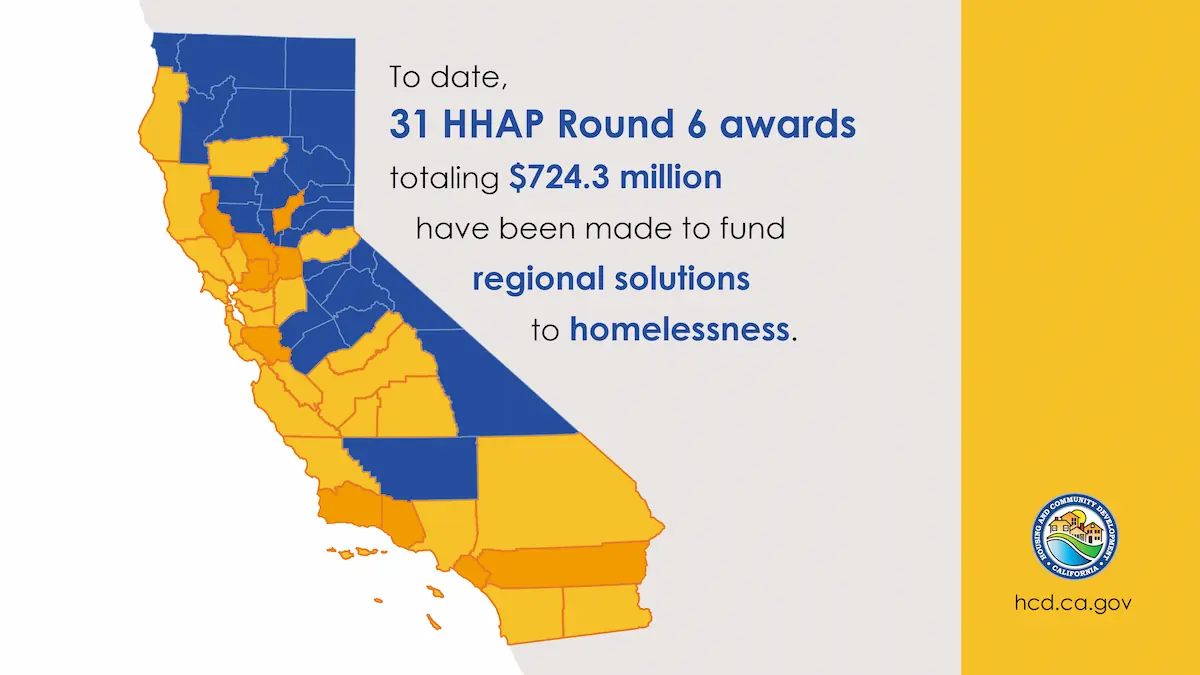 map of California and highlighted regional awardees