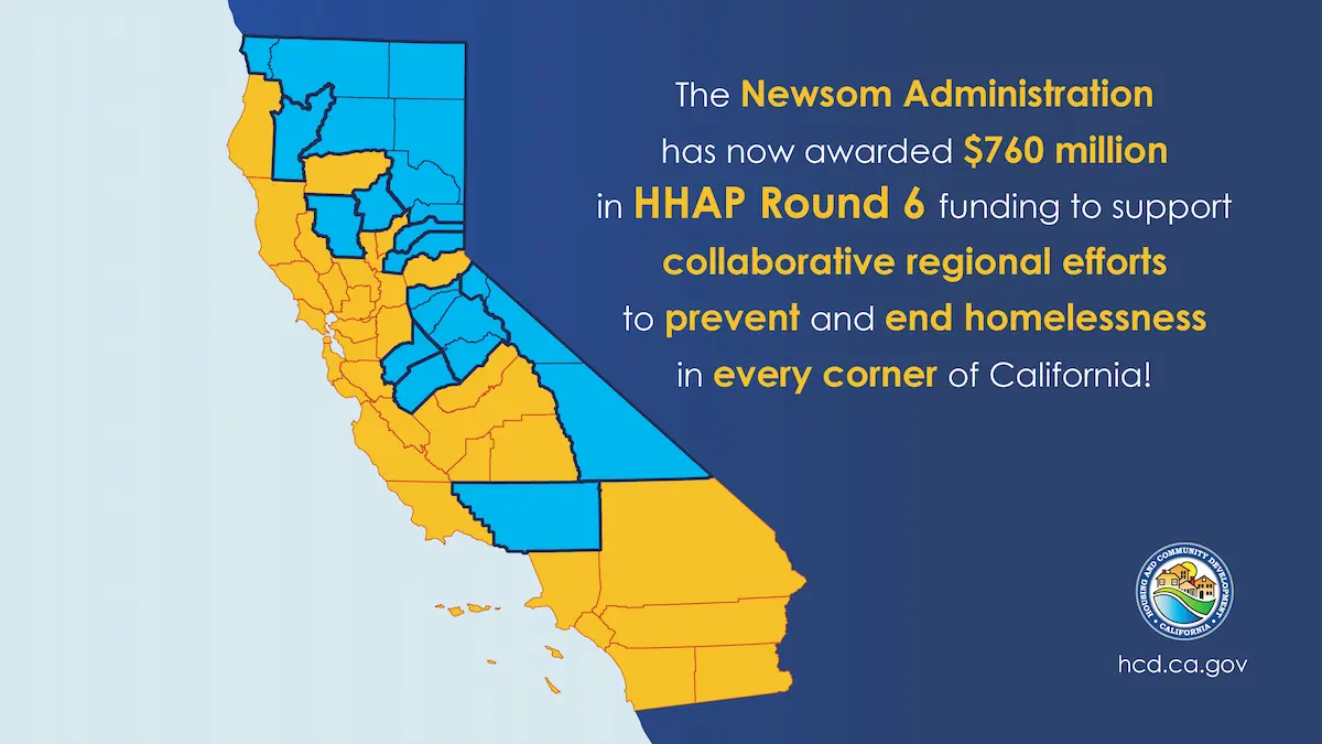map of California and highlighted regional awardees 