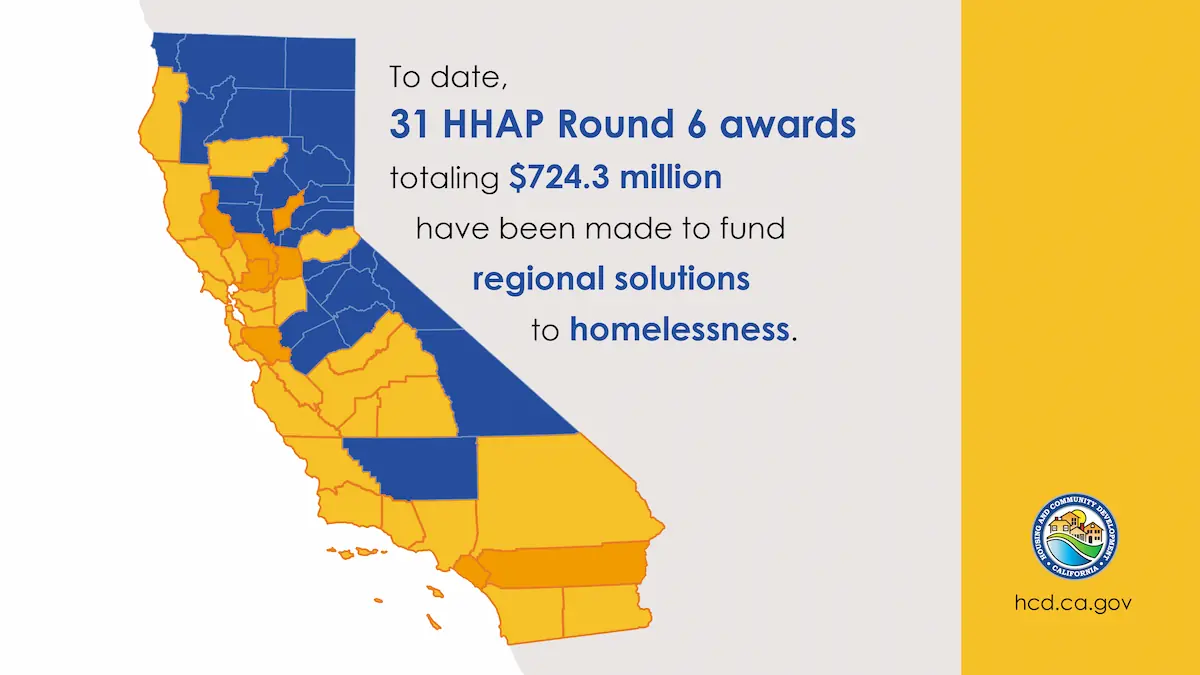 map of California and highlighted regional awardees