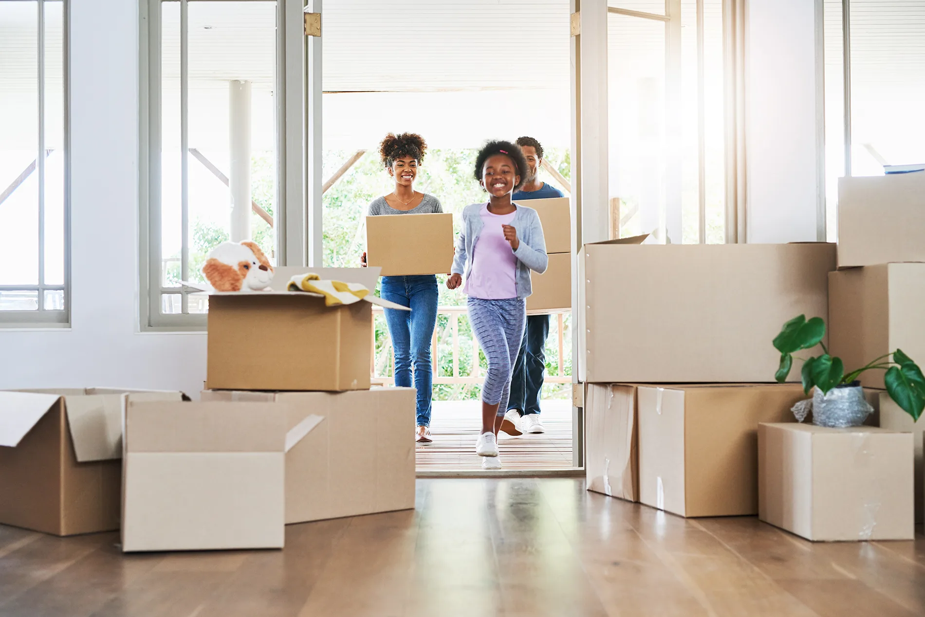 family moving into a new home.