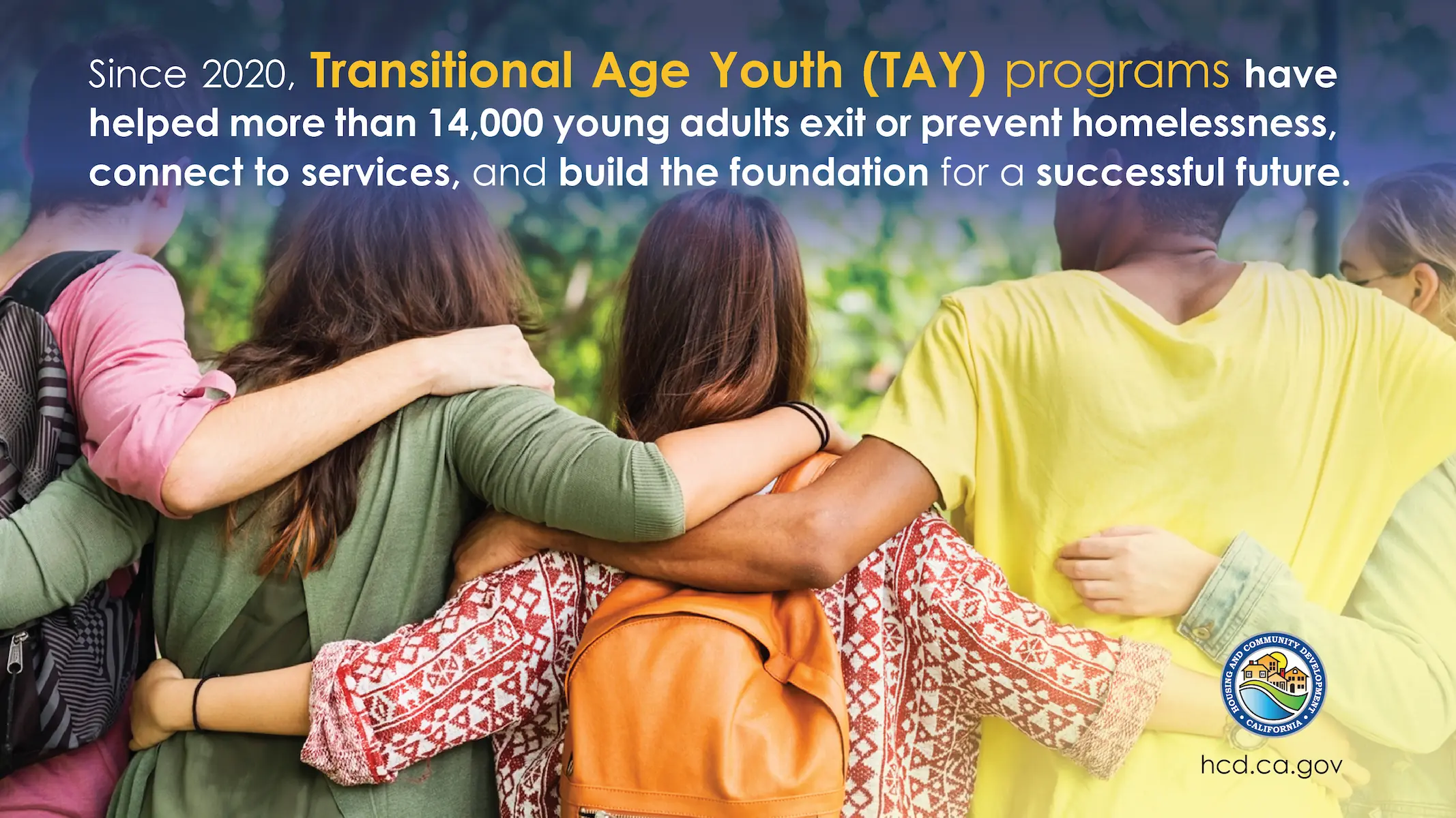 Since 2020, Transitional Age Youth (TAY) programs have helped more than 14,000 young adults exit or prevent homelessness, connect to services, and build the foundation for a successful future.